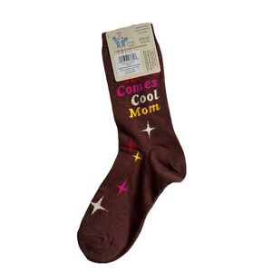 Blue Q Women's Crew sock. " Here Comes Cool Mom  "  Shoe Size: 5 - 10 New